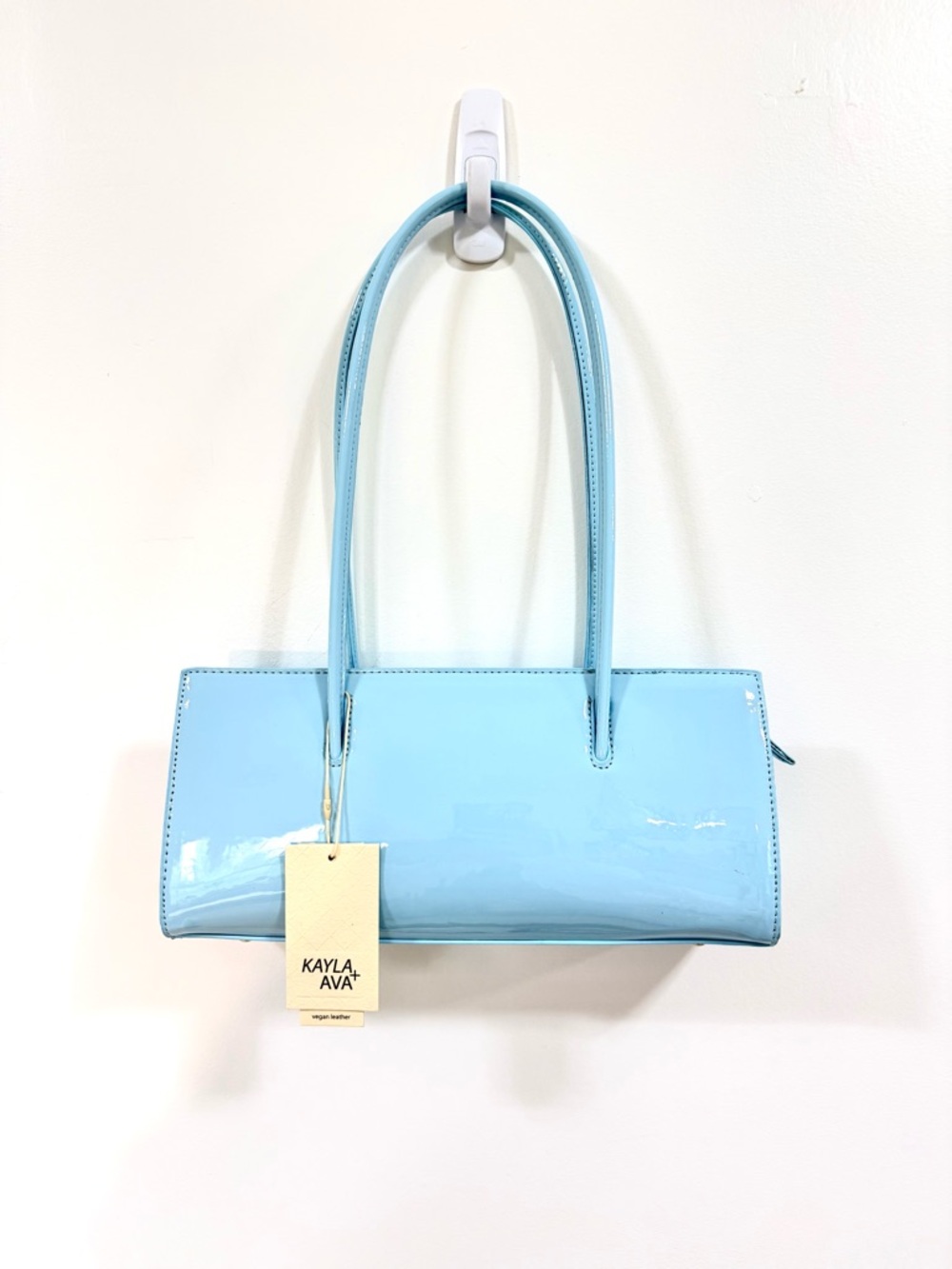 KAYLA & AVA Light Blue Patent Shoulder Bag - Picture 11 of 11